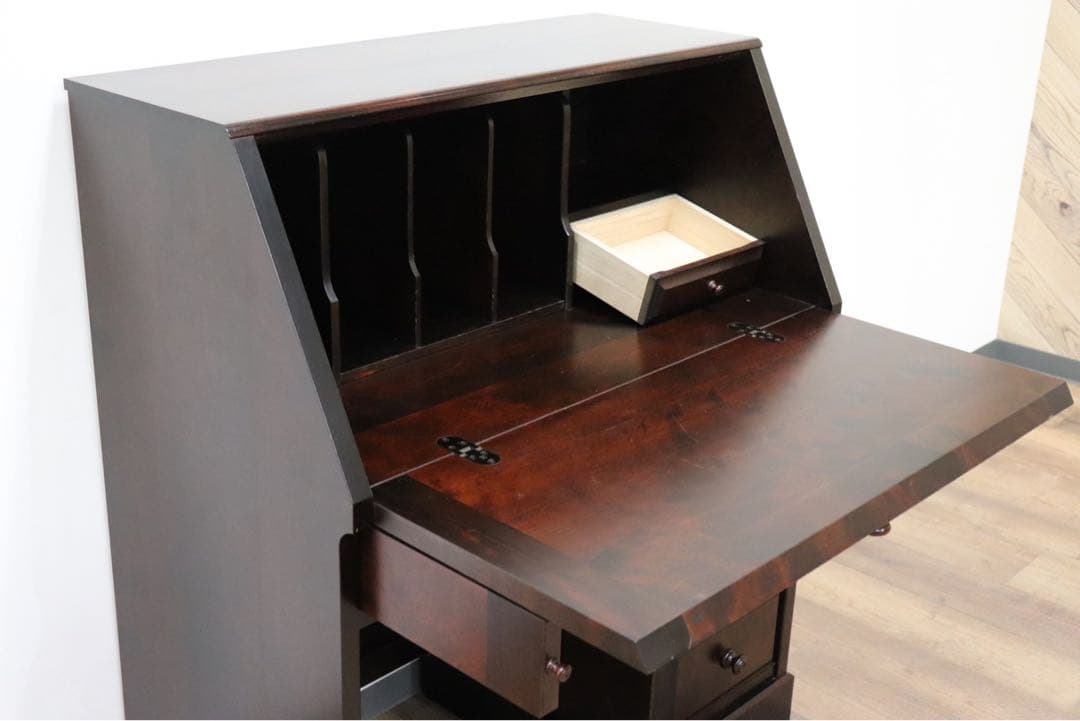 GMIH4○北海道民芸家具 ライティングビューロー 勉強机 学習机 書斎机 デス