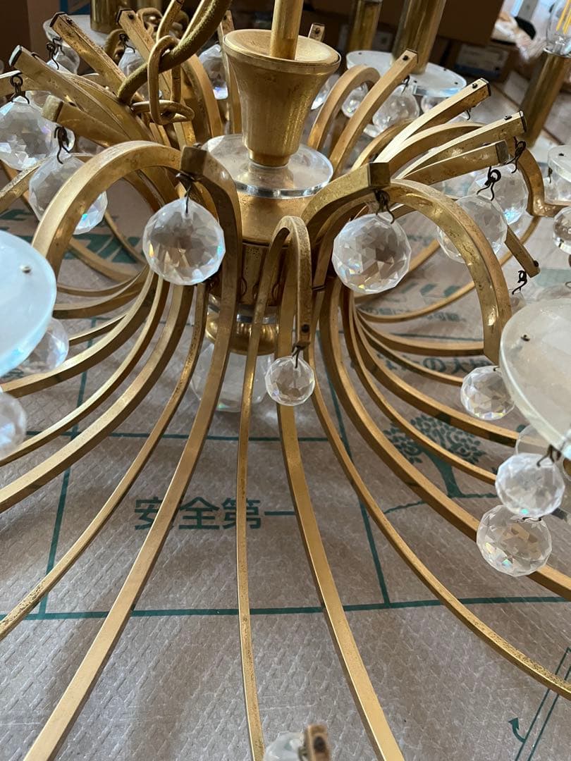 ヤマギワ 照明 イタリア シャンデリア 1980 ビンテージ アンティーク