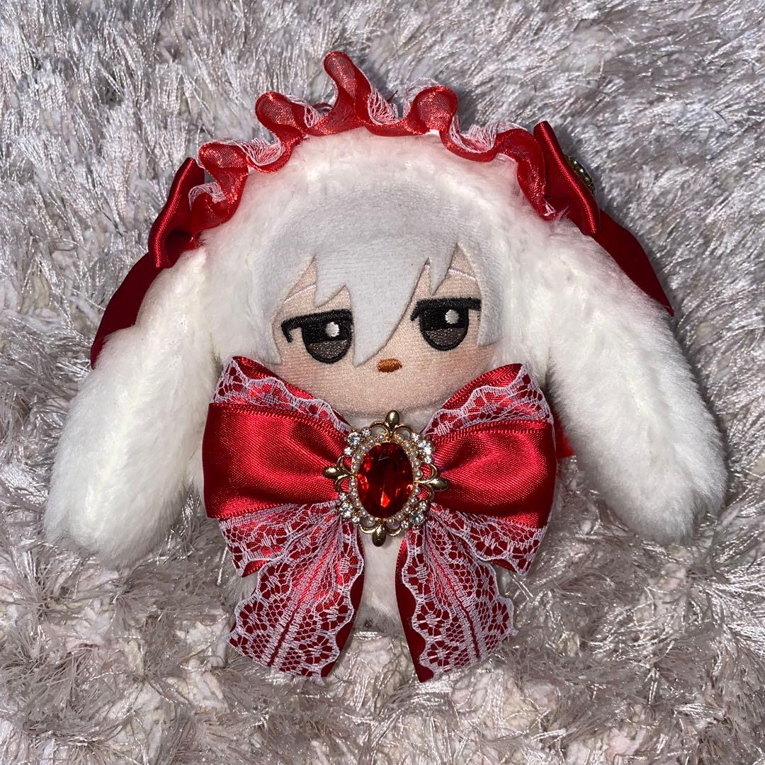 ちびぐるみ ぬい服 着ぐるみ 垂れ耳うさぎ ヘッドドレス 天使 羽 赤