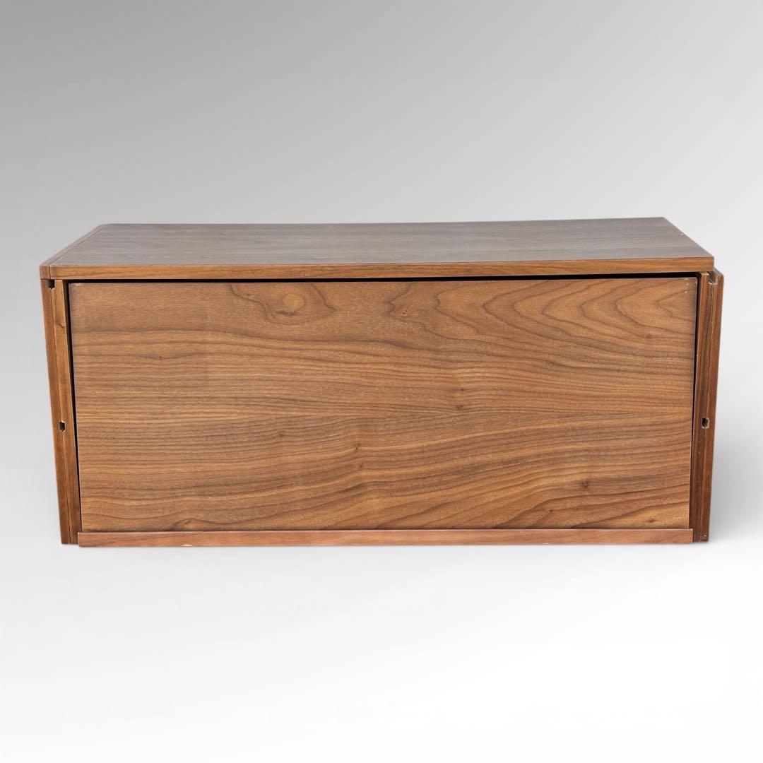 【週末セール】無印良品 ユニットシェルフ用 ボックス フラップ扉 ウォールナット