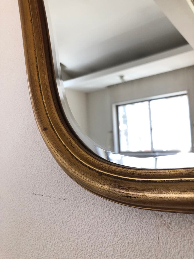 ス*イ様 ベルギー製 ビンテージ ウォールミラー ゴールド 金彩 レリーフ 壁掛