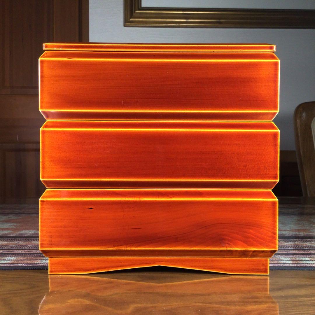 冬うー特価』 春慶塗 三段重 面取り - メルカリ