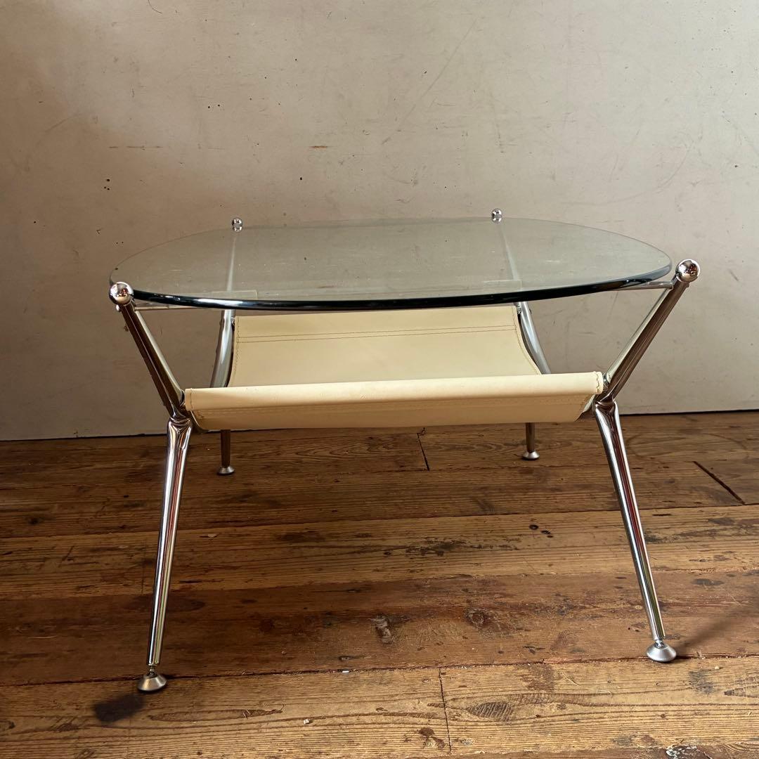 ミッドセンチュリー ガラスセンターテーブル