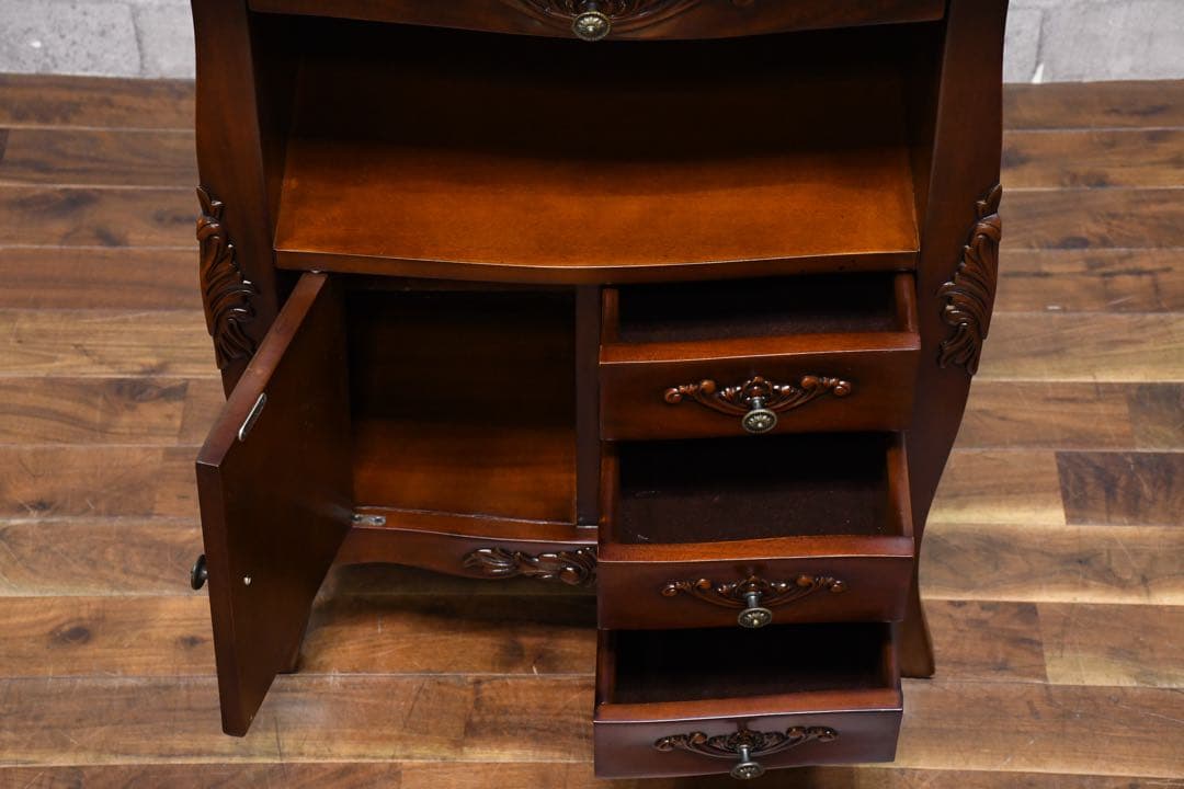 EEK98 クロシオ コモ ファックス台 コンソールキャビネット マホガニー