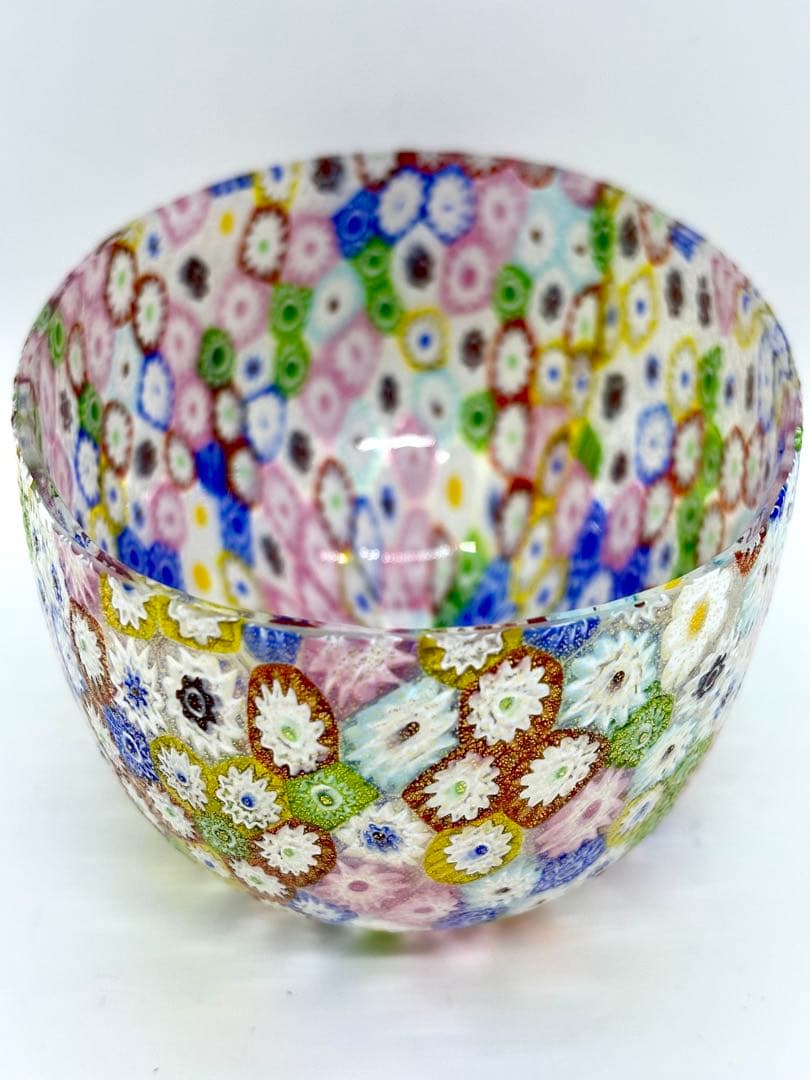 ムラノガラス ミルフィオリ香水瓶 & ボウル セット ベネチアンガラスP