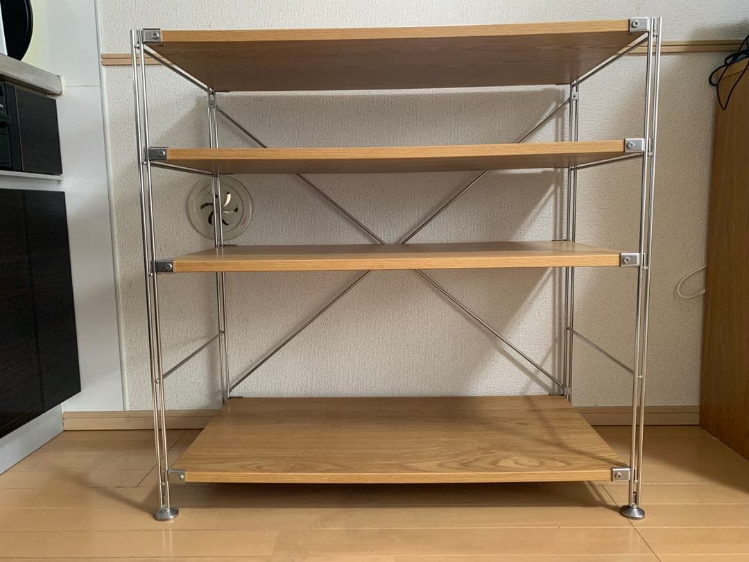 【無印良品】無印ステンレスユニットシェルフ　オーク材棚セット