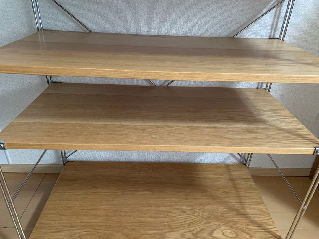 【無印良品】無印ステンレスユニットシェルフ　オーク材棚セット