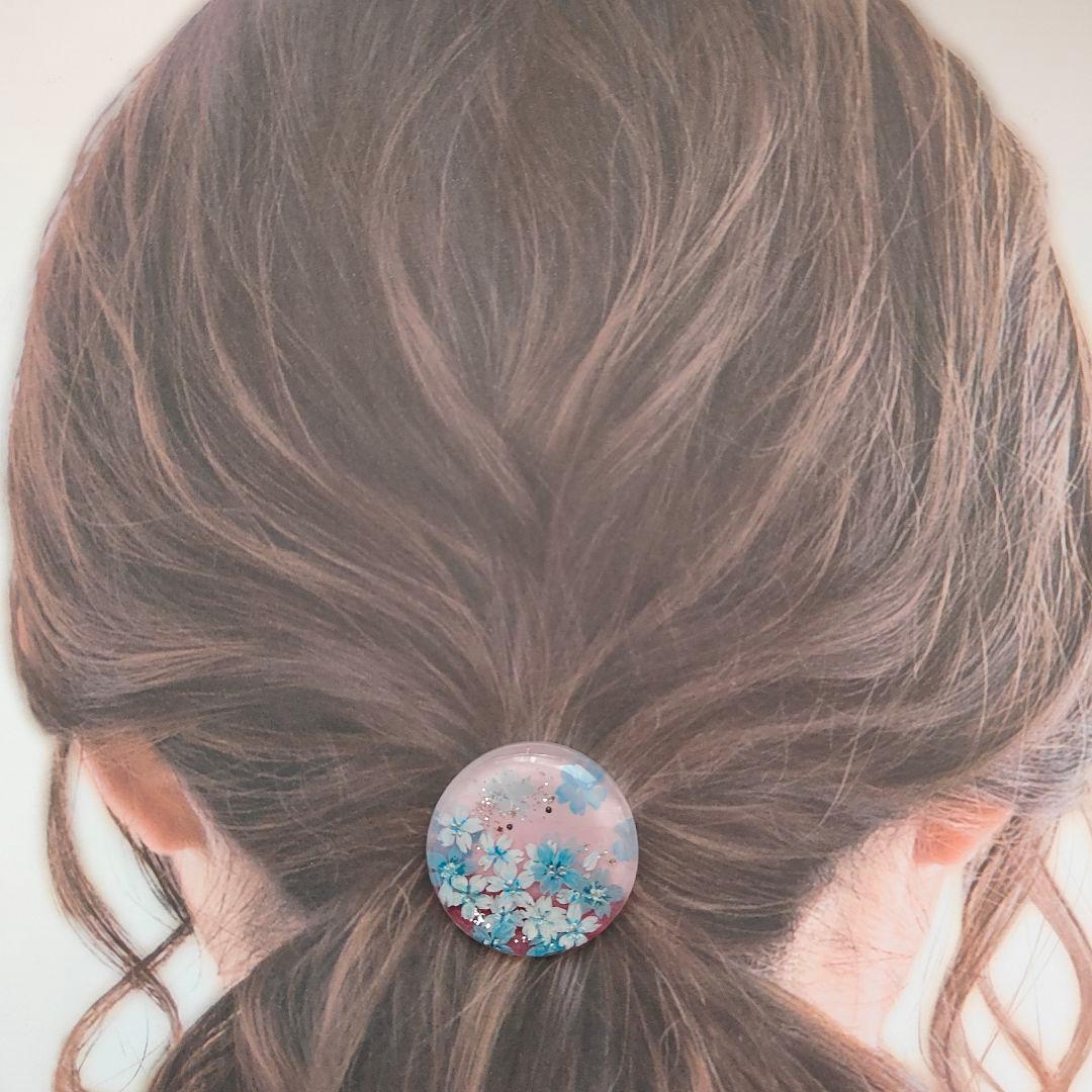 1002】ハンドメイド レジン ヘアゴム ポニーフック - メルカリ