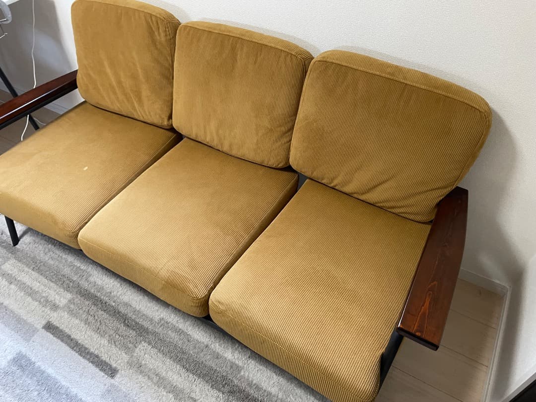 【幅165cm】Basquiat 3人掛けコーデュロイソファ