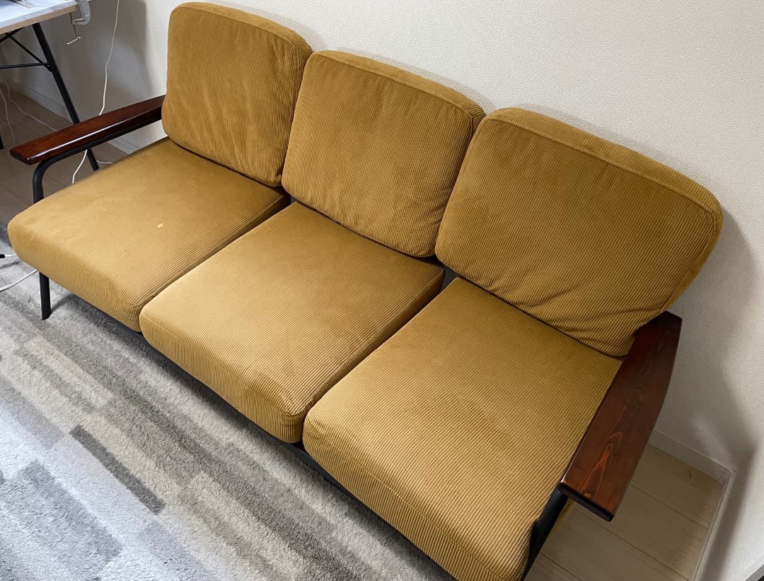 【幅165cm】Basquiat 3人掛けコーデュロイソファ