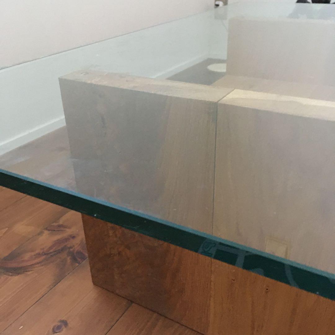 【直接引き取り限定】TRUCK FURNITURE ガラストップ ローテーブル