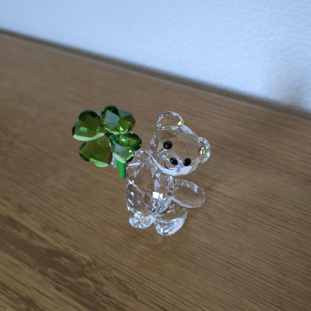 【美品】SWAROVSKI スワロフスキークリスベア ラッキーチャーム クローバ