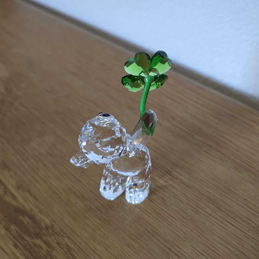 【美品】SWAROVSKI スワロフスキークリスベア ラッキーチャーム クローバ