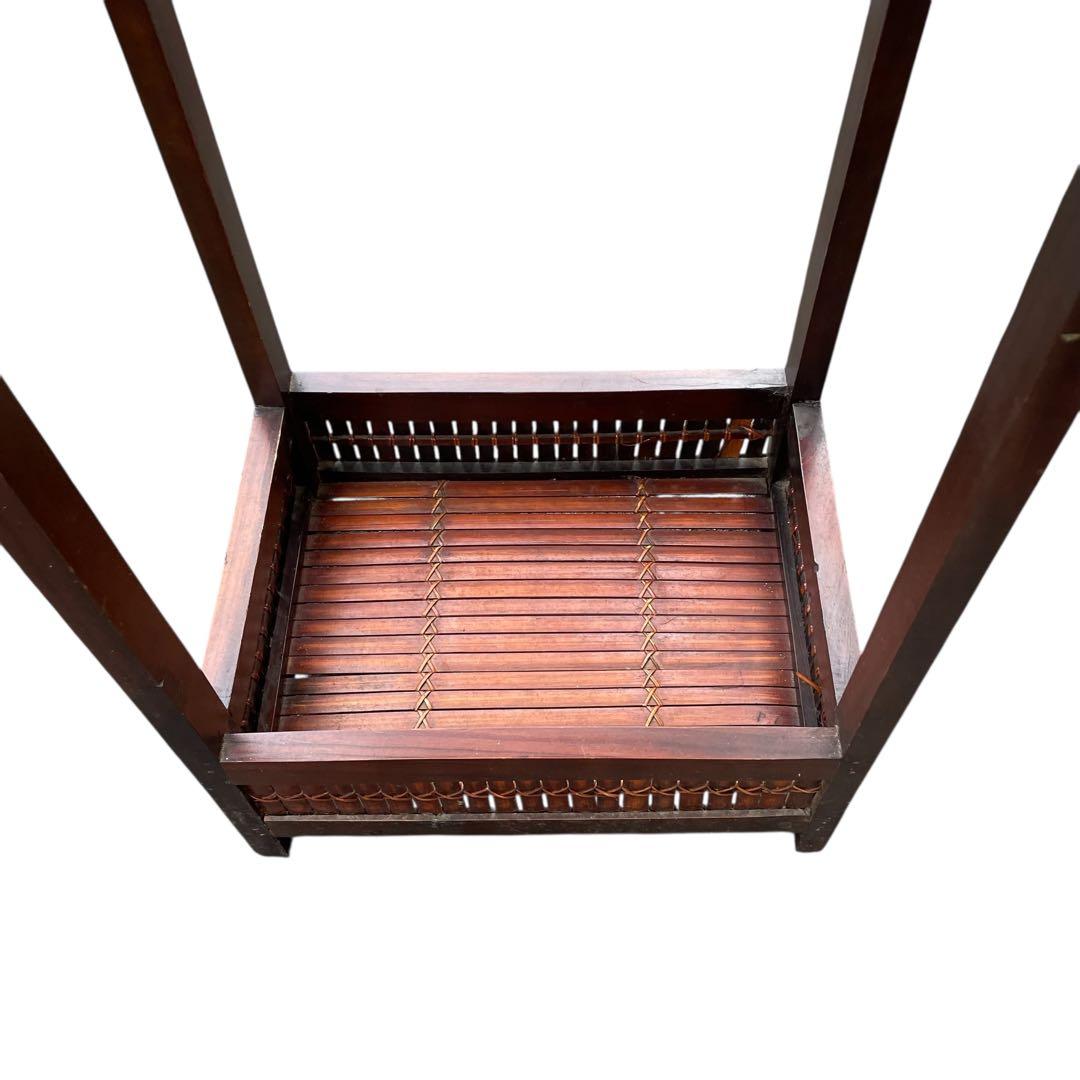 インドネシア製　輸入家具　竹細工 華台 照明台 飾り棚　アンティーク　アジアン