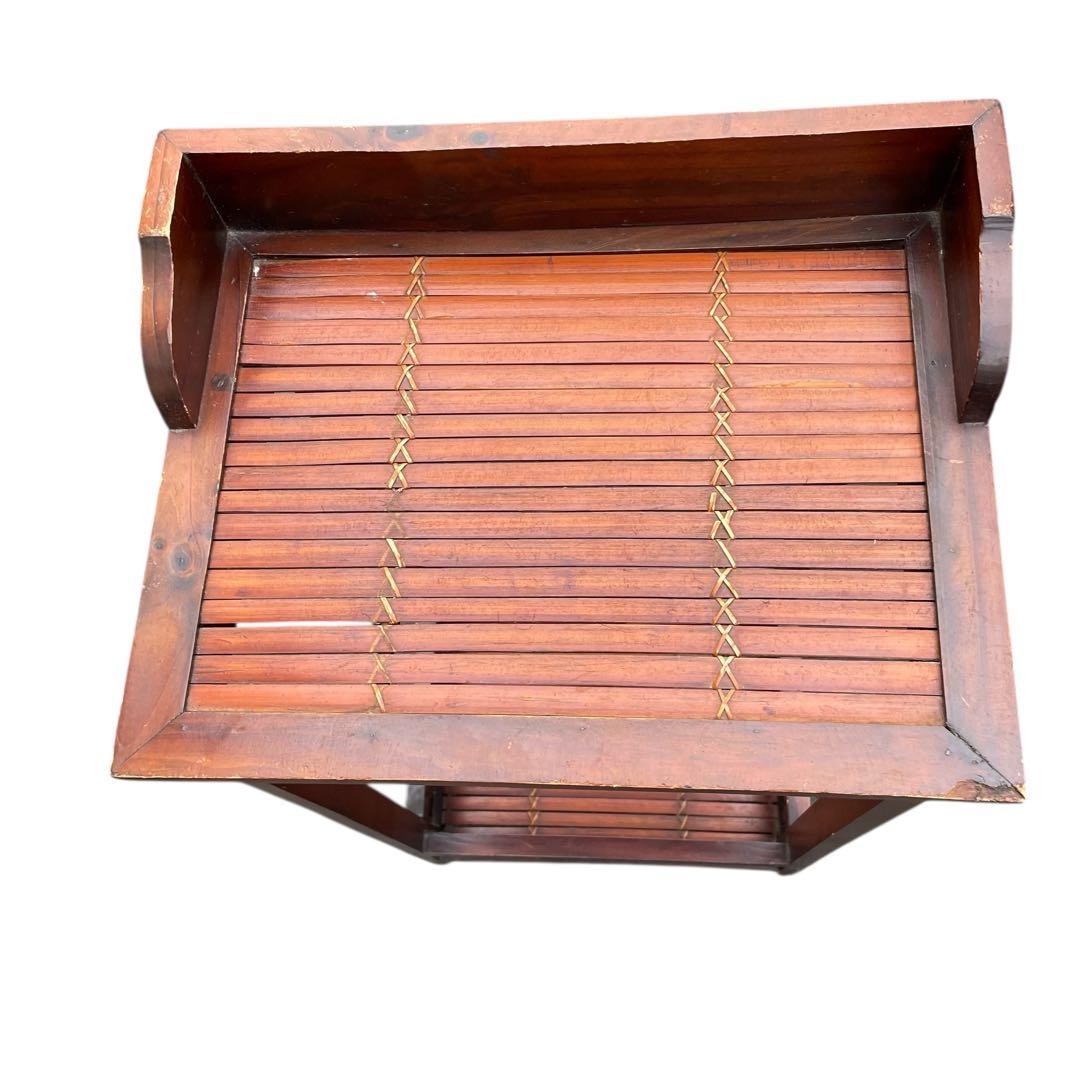 インドネシア製　輸入家具　竹細工 華台 照明台 飾り棚　アンティーク　アジアン