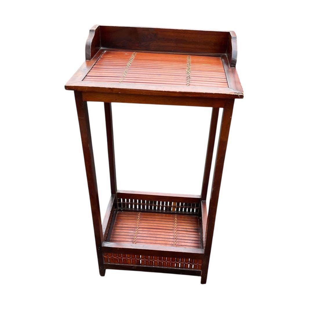 インドネシア製　輸入家具　竹細工 華台 照明台 飾り棚　アンティーク　アジアン