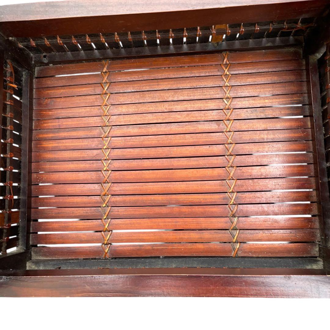 インドネシア製　輸入家具　竹細工 華台 照明台 飾り棚　アンティーク　アジアン