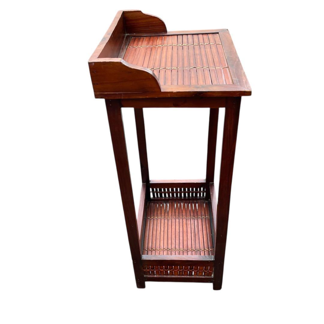 インドネシア製　輸入家具　竹細工 華台 照明台 飾り棚　アンティーク　アジアン
