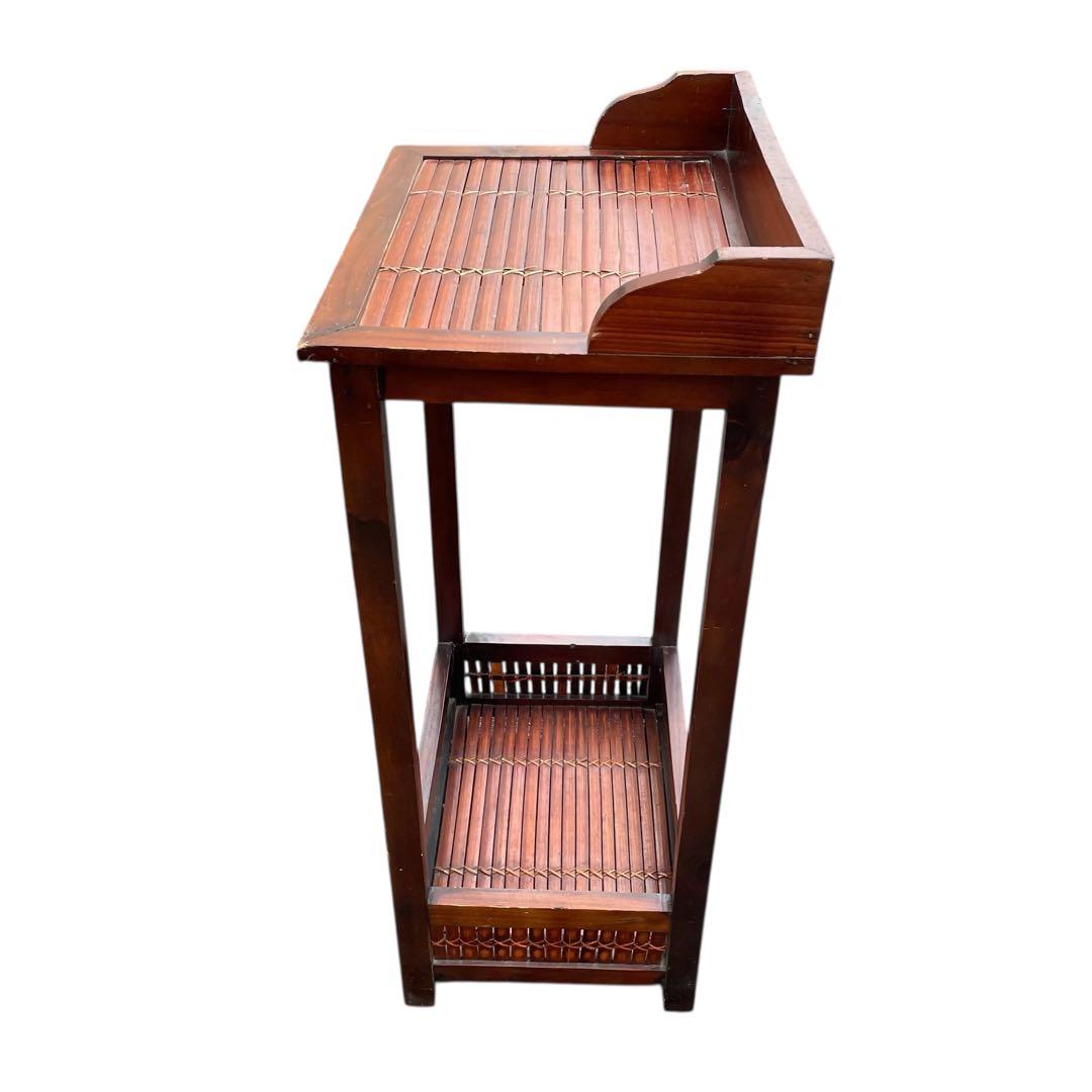 インドネシア製　輸入家具　竹細工 華台 照明台 飾り棚　アンティーク　アジアン