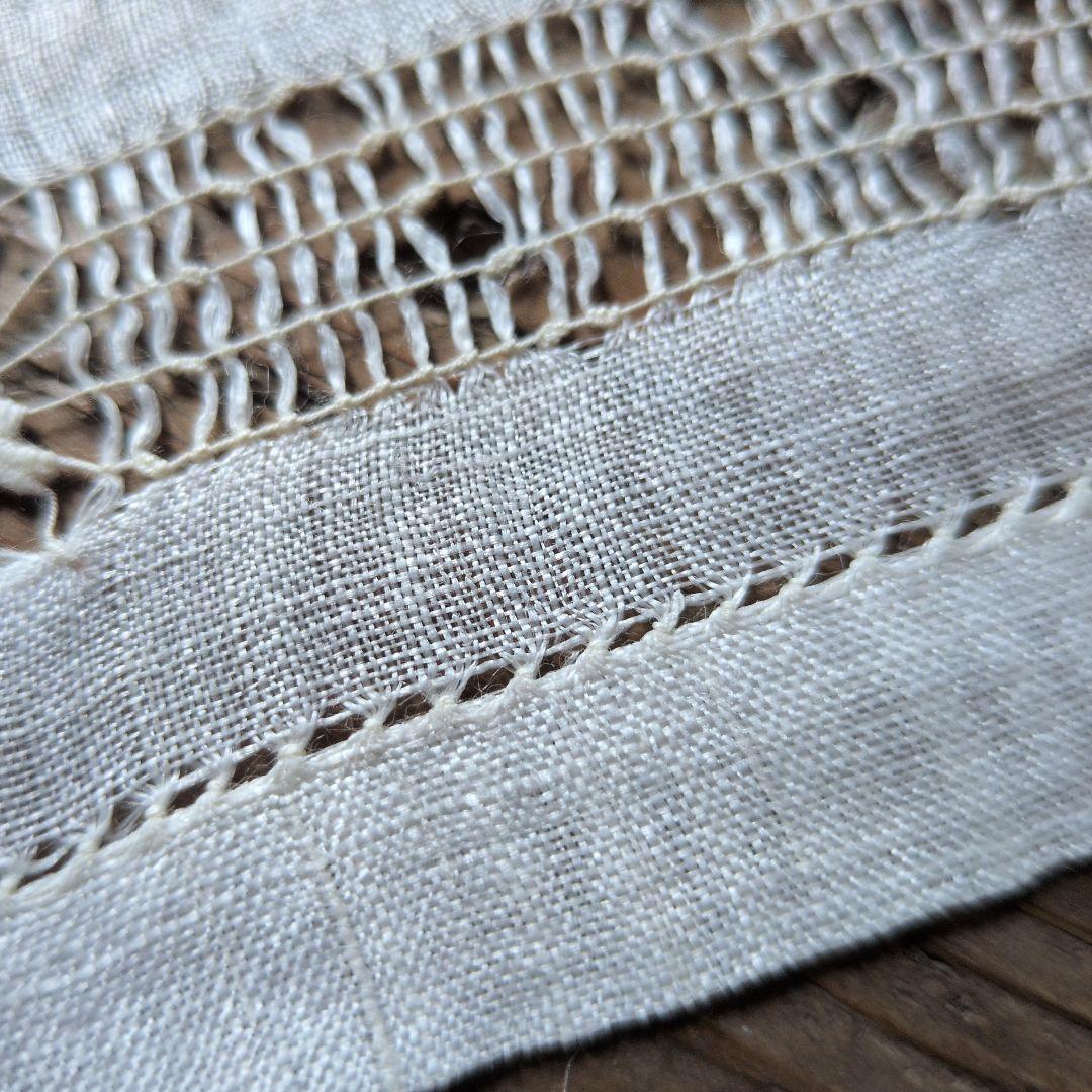 クリスマス前SALE！今日迄 希少フランスアンティーク 刺繍とレース編み