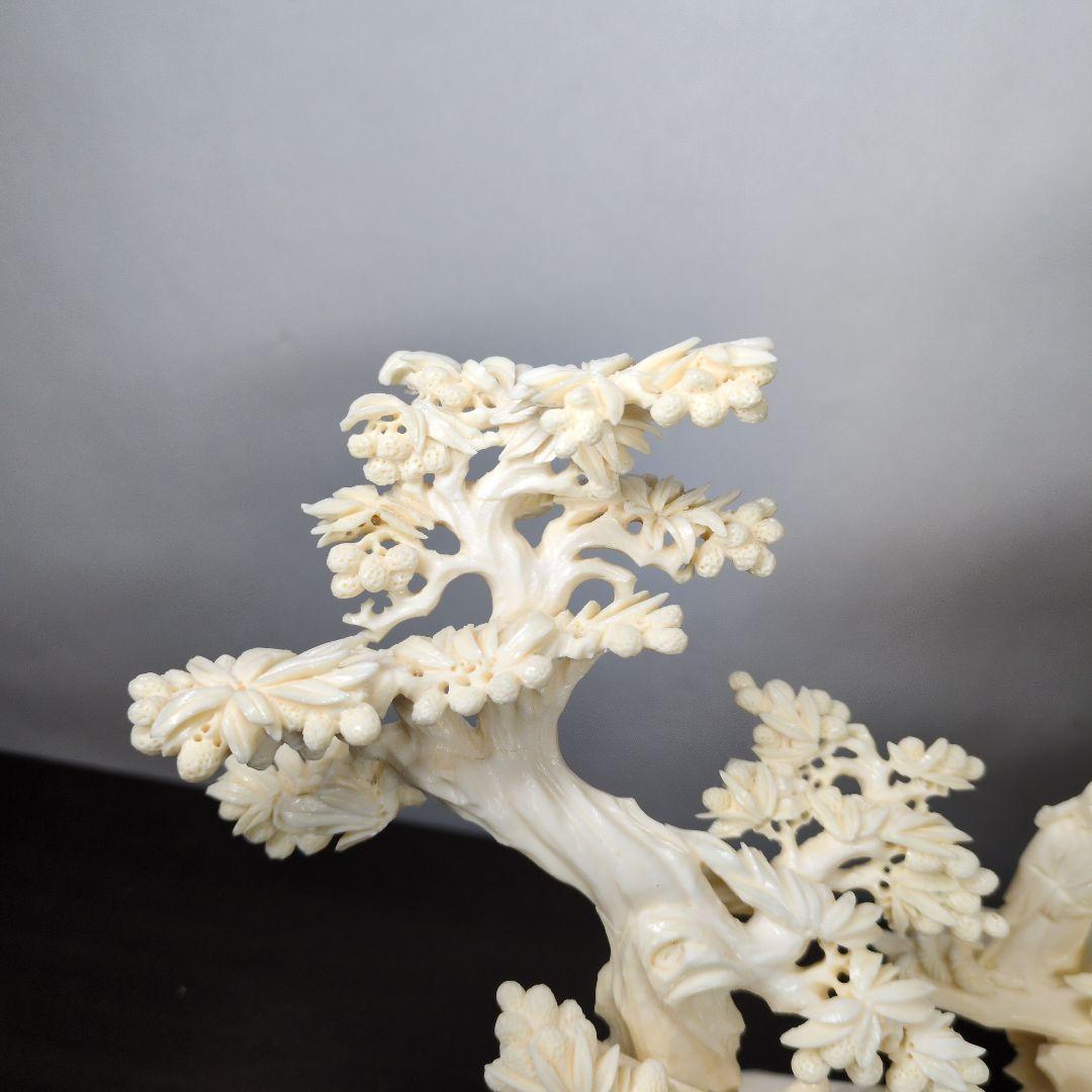 中国美術 八仙 桃源郷 細密彫刻 置物 高さ約42cm