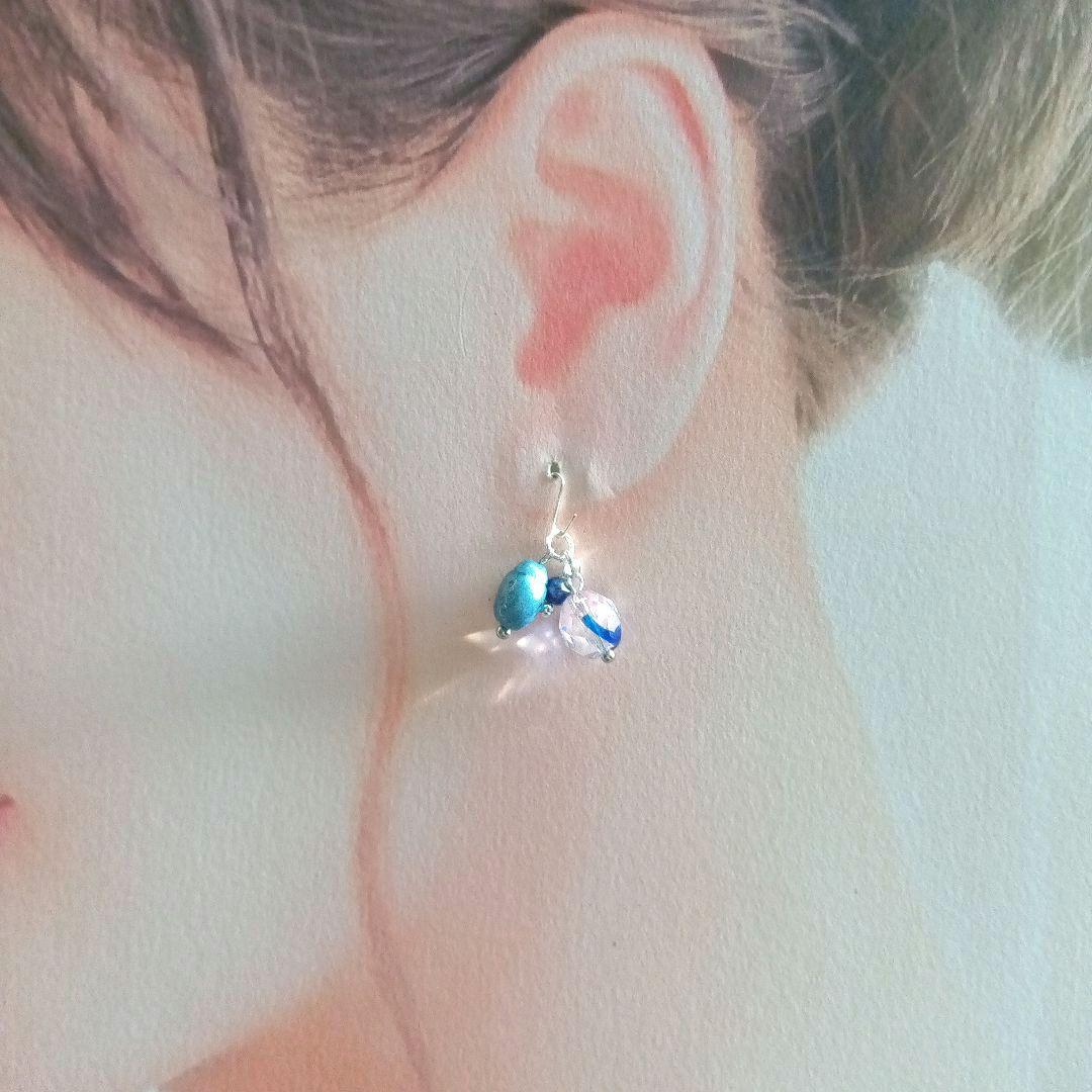 9122 てんとう虫 チェコビーズ ラピスラズリ ブルー パーツ