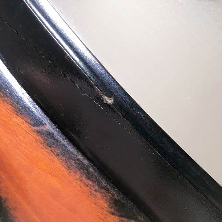 壁掛け式　鏡　木製　アンティーク　レトロ　鶴モチーフ