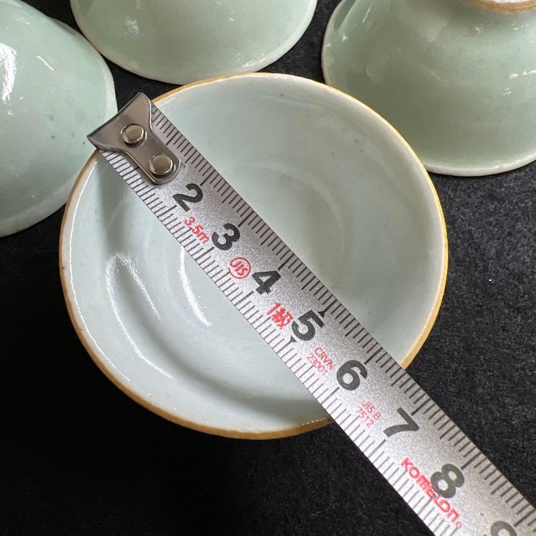 中国清朝時代 南京青磁煎茶碗10客 口径約6.5㎝ 東Y7-1208☆2Fトコオ