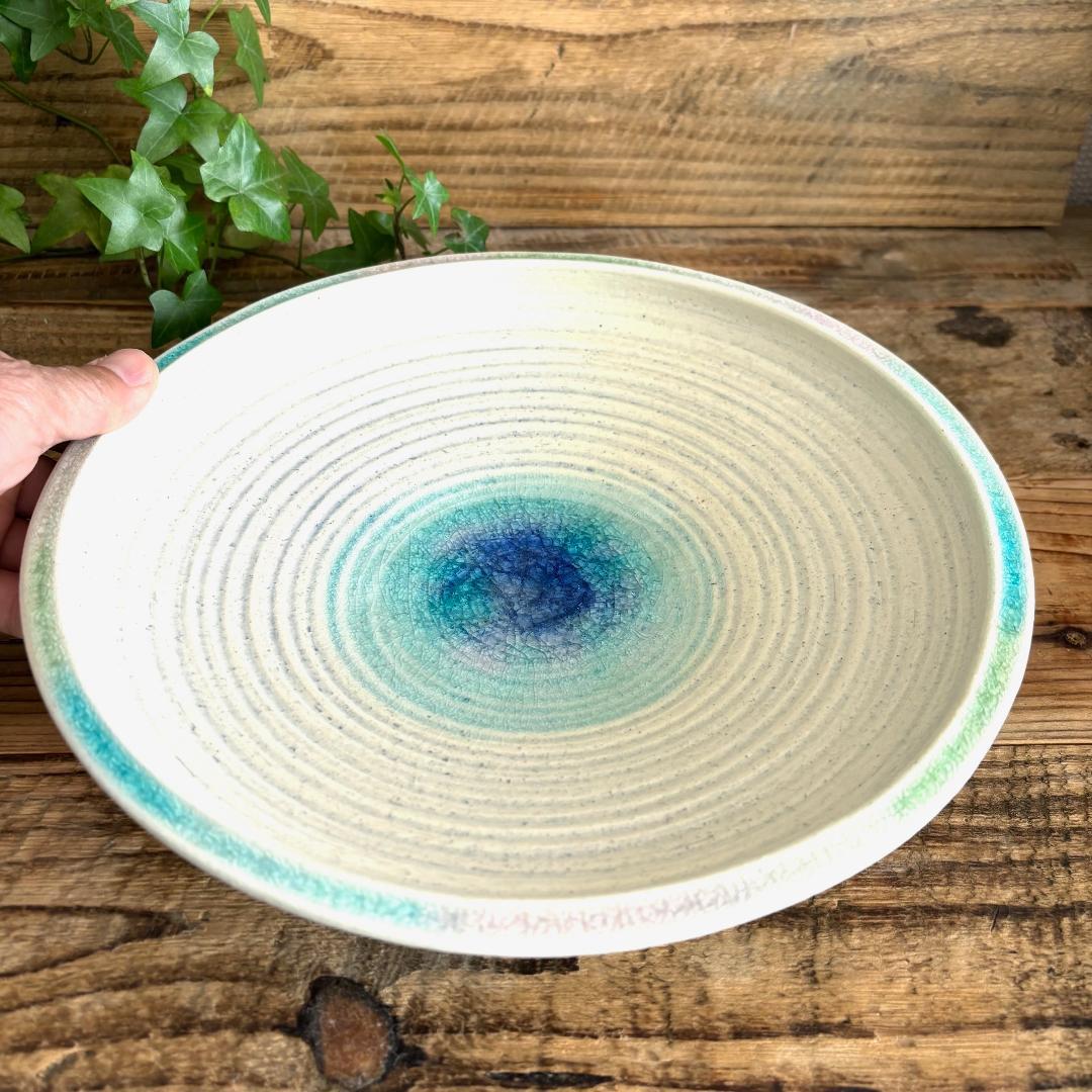 ガラス彩陶器 大皿 沖縄オーシャンブルー ギャラリー 風の島