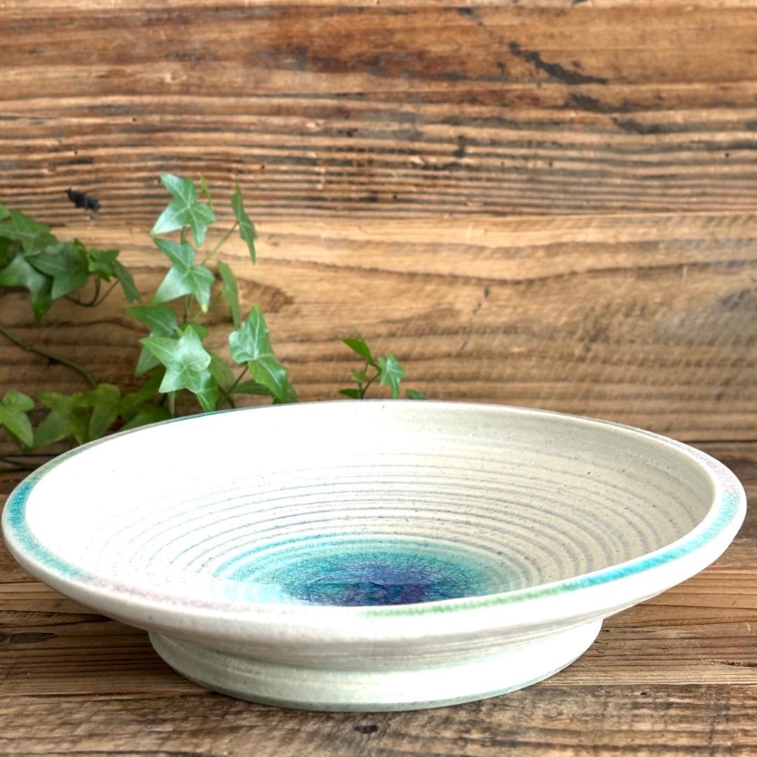 ガラス彩陶器 大皿 沖縄オーシャンブルー ギャラリー 風の島