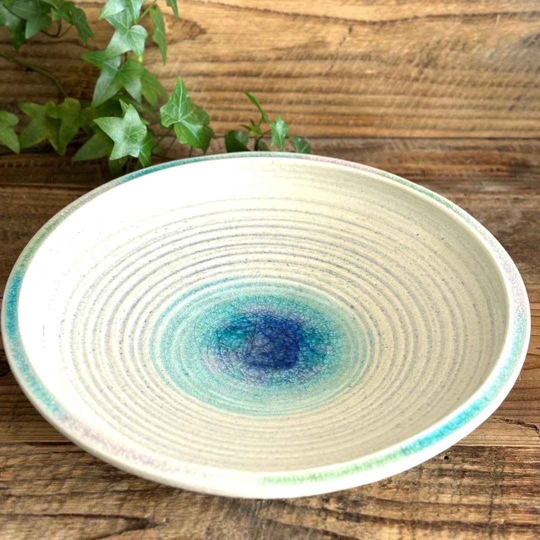 ガラス彩陶器 大皿 沖縄オーシャンブルー ギャラリー 風の島