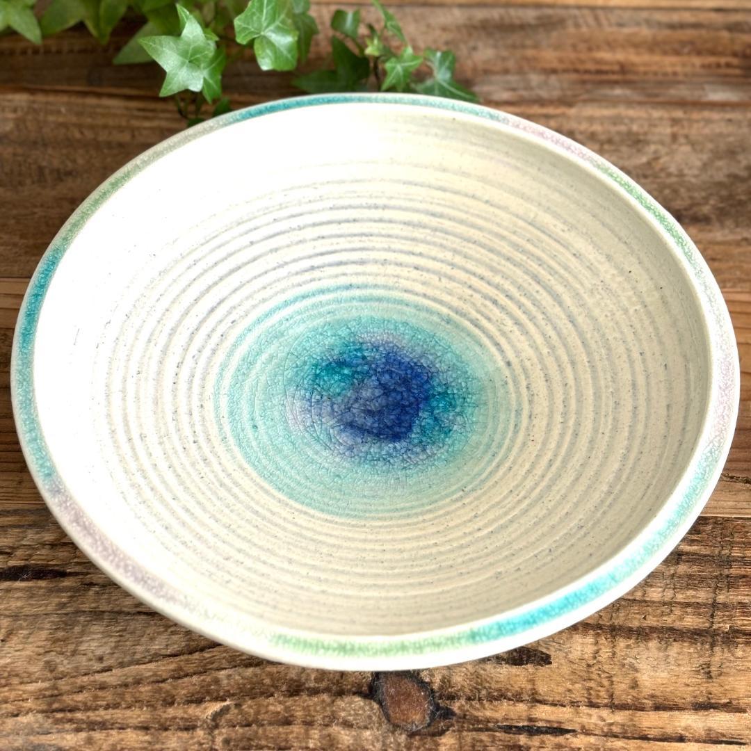 ガラス彩陶器 大皿 沖縄オーシャンブルー ギャラリー 風の島