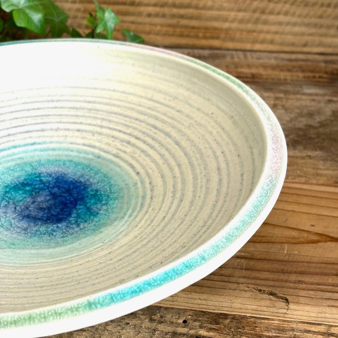 ガラス彩陶器 大皿 沖縄オーシャンブルー ギャラリー 風の島