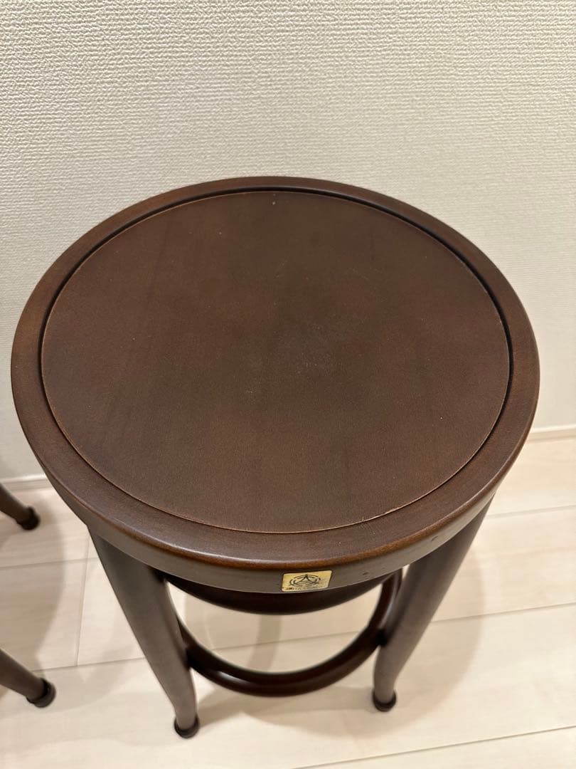 秋田木工 スツール 大塚家具 209 カウンターチェア ブラウン 2脚セット