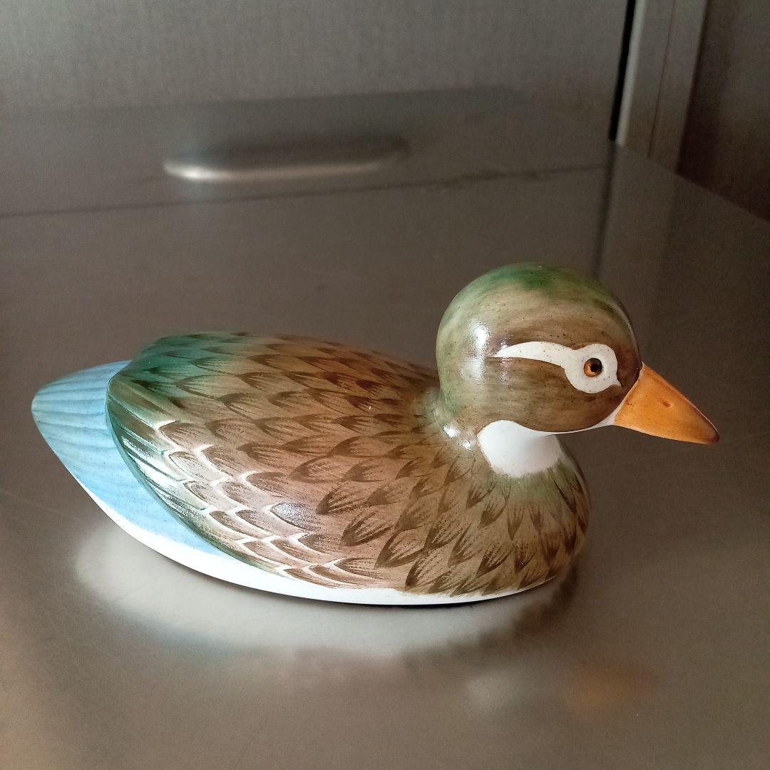 STUDIO ART手描きボーンチャイナ置物オシドリ