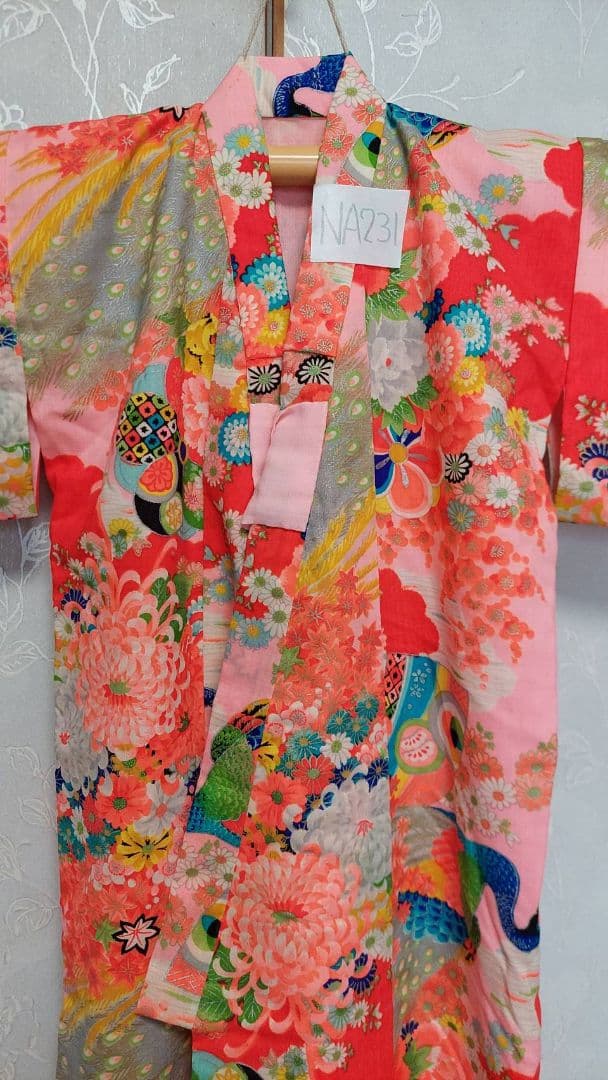 NA231アンティーク子供着物着丈77センチ裄丈39センチ