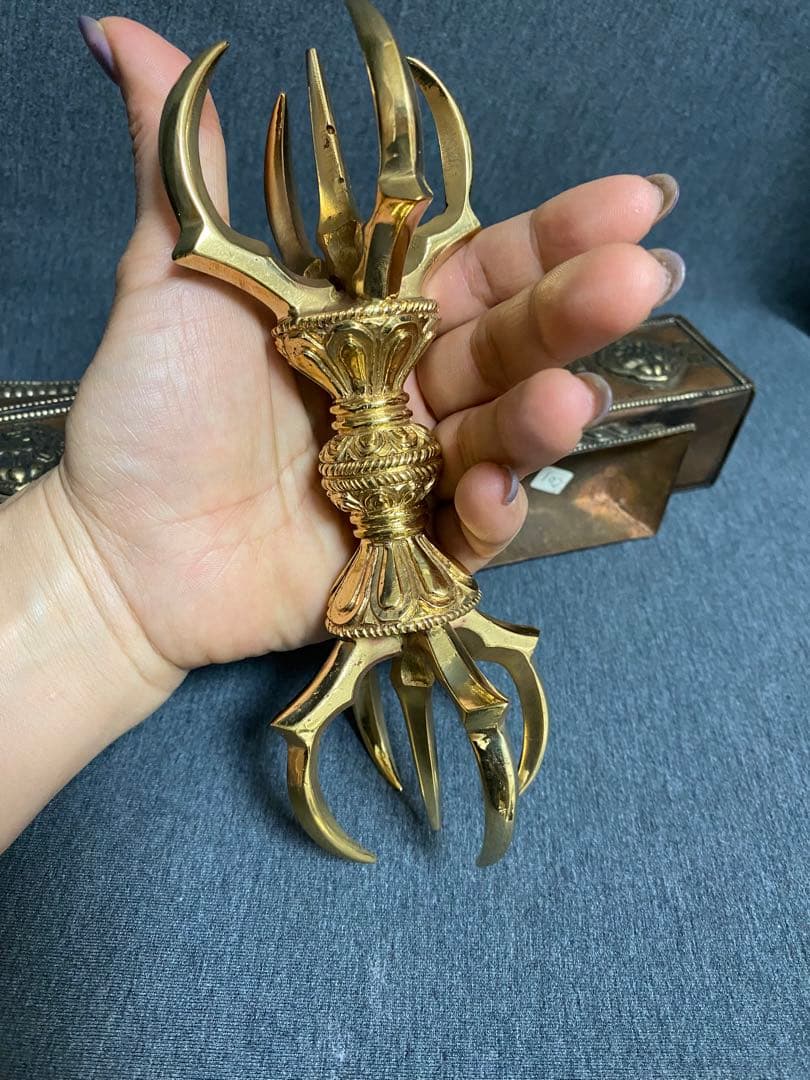 美しい作りの五鈷杵 バジュラ 密教法具 チベット密教 ダライラマ