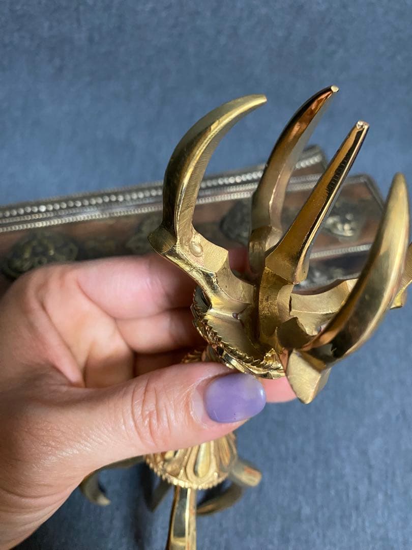 美しい作りの五鈷杵 バジュラ 密教法具 チベット密教 ダライラマ