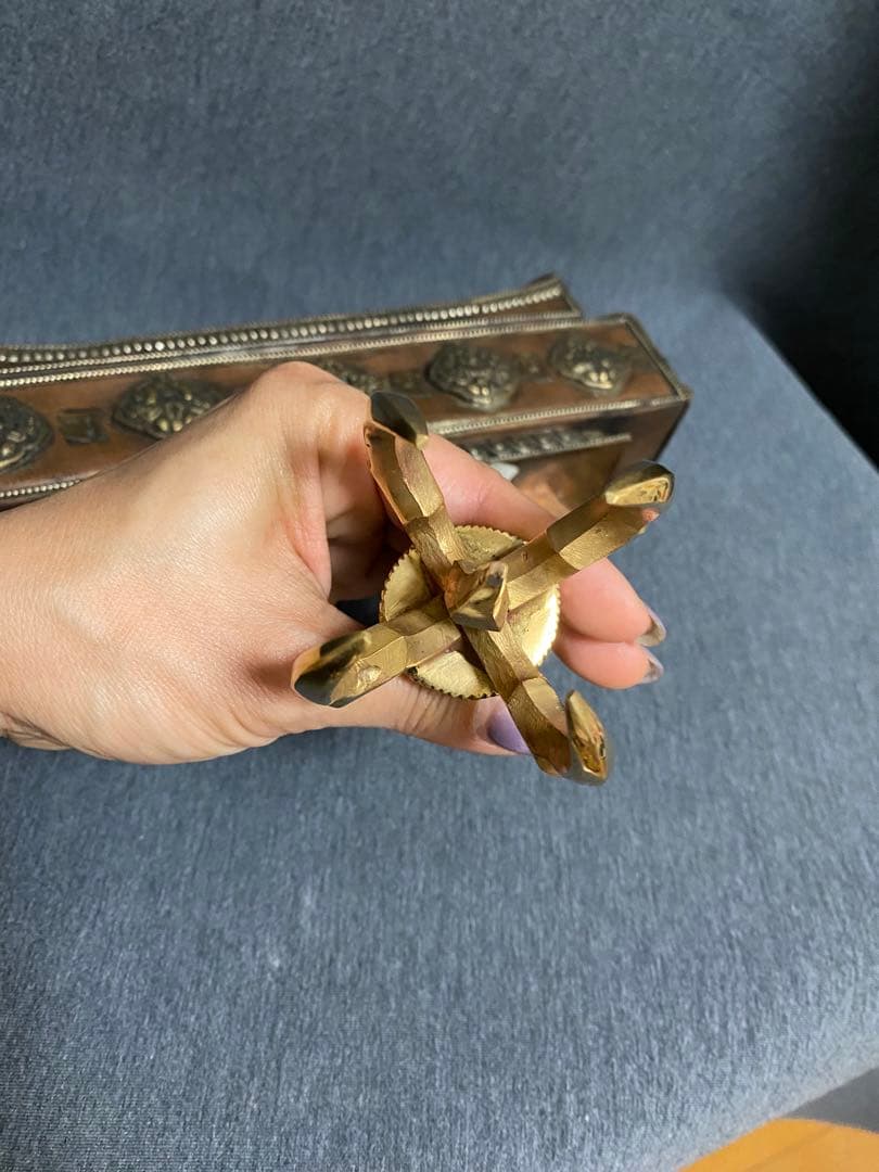 美しい作りの五鈷杵 バジュラ 密教法具 チベット密教 ダライラマ