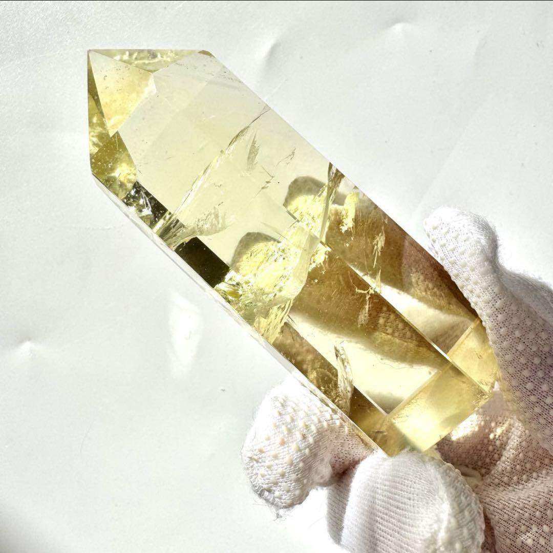 高品質 高透明 シトリン 黄水晶 六角柱