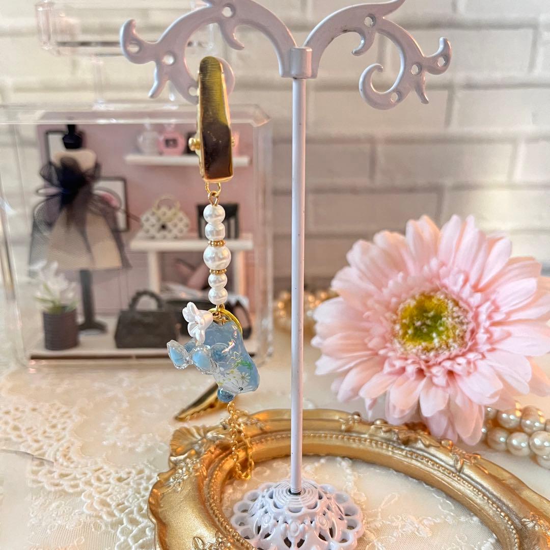 B❤️ 猫　ねこ　パール　帽子クリップ　帽子ストラップ　帽子　母の日　プレゼント