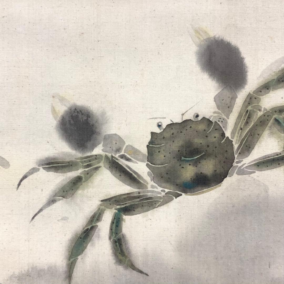 掛軸 木村義雄 蟹 モクズ蟹 木箱 2-1-6