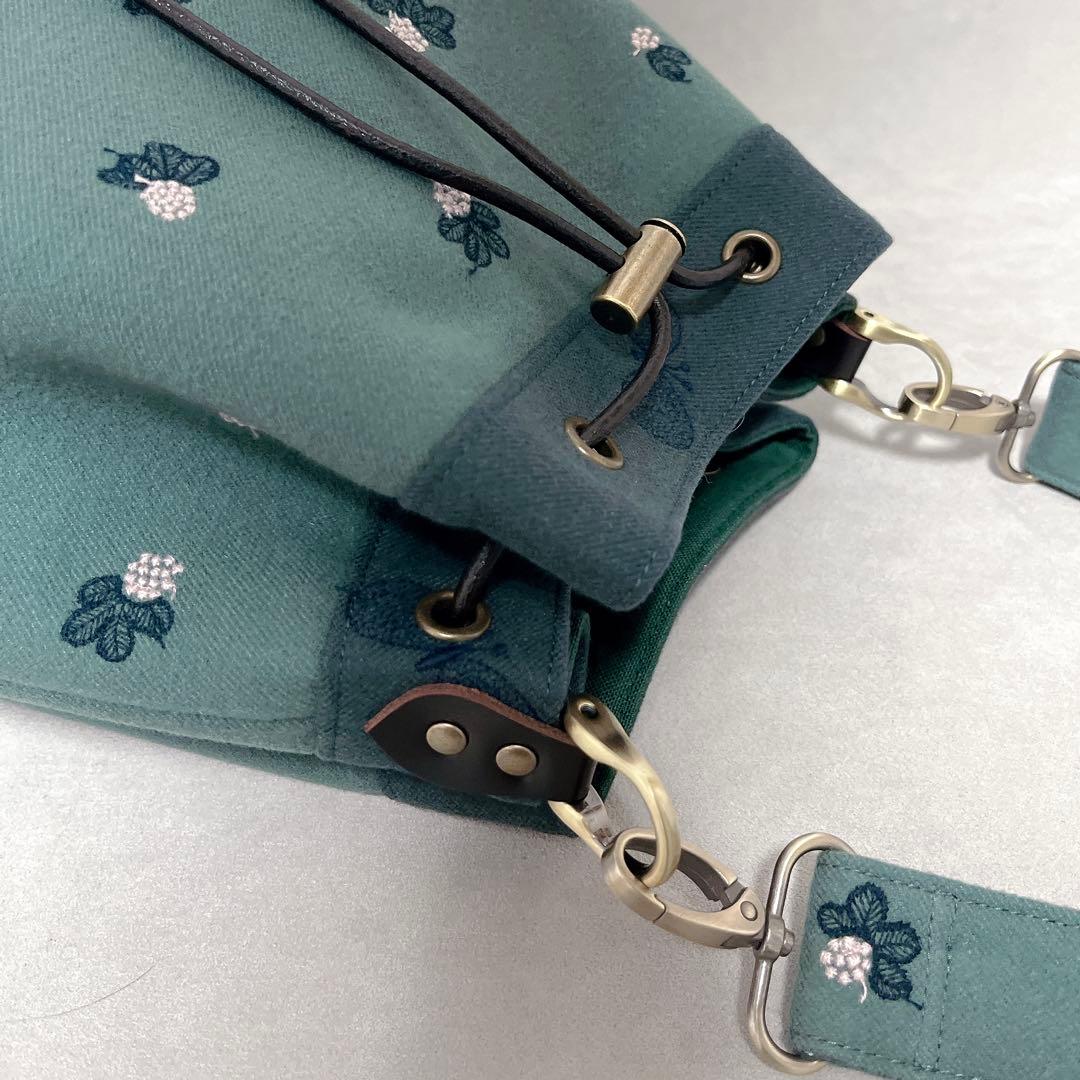 ハンドメイド　ミナペルホネン　ドローストリングバッグ⑅︎◡̈︎*