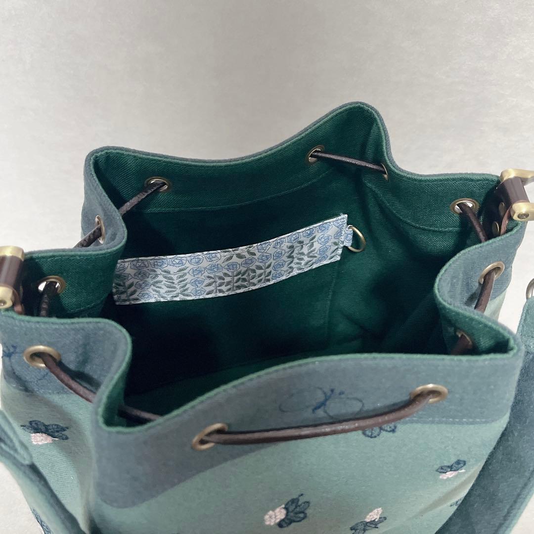 ハンドメイド　ミナペルホネン　ドローストリングバッグ⑅︎◡̈︎*