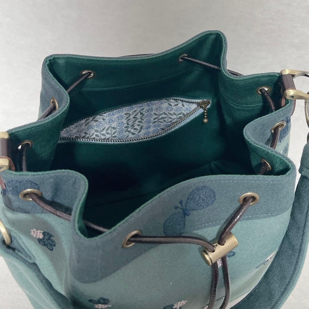 ハンドメイド　ミナペルホネン　ドローストリングバッグ⑅︎◡̈︎*