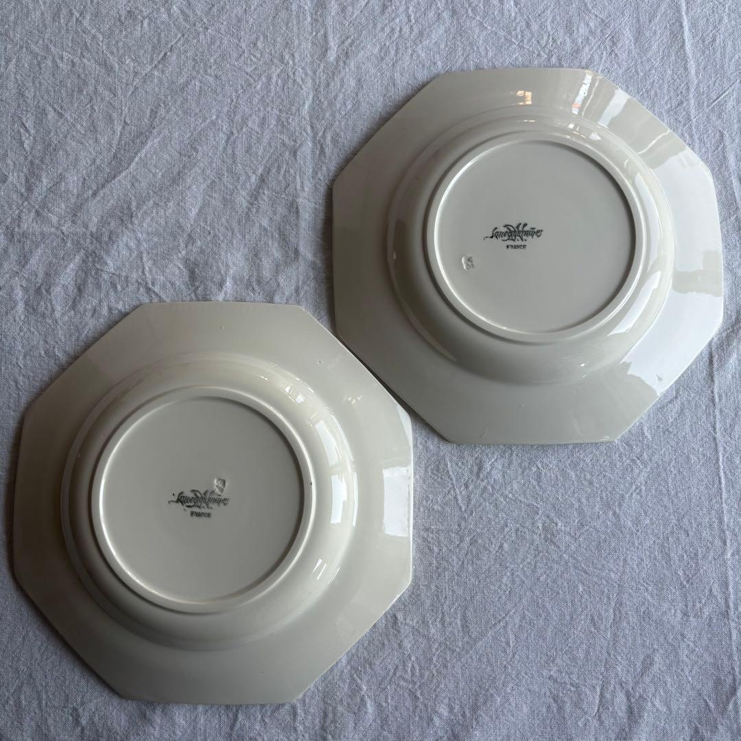 フランスアンティーク サルグミンヌ オクトゴナルプレート 2枚セット