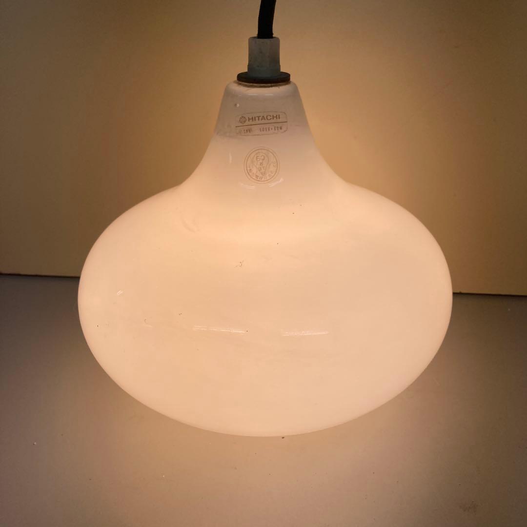 D-2 【希少・昭和レトロ】日立 ミルクガラス ペンダントライト 吊り下げ照明
