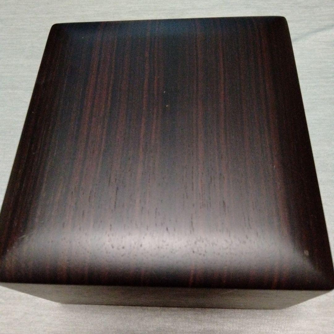 将棋の駒入れ　木製ダークブラウン蓋付き