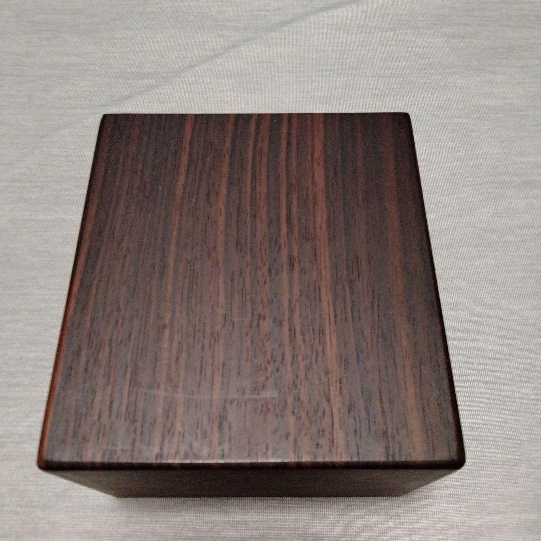 将棋の駒入れ　木製ダークブラウン蓋付き