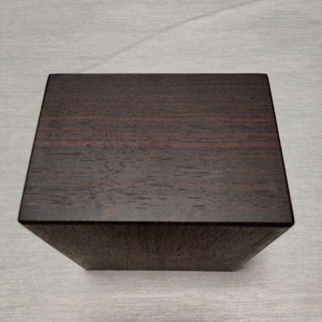 将棋の駒入れ　木製ダークブラウン蓋付き